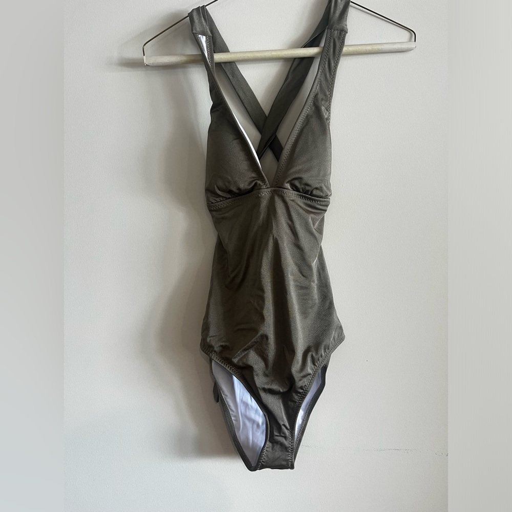 Olive green one piece swimsuit NWT